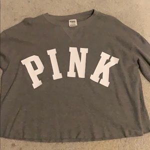 Pink, grey cropped long sleeve